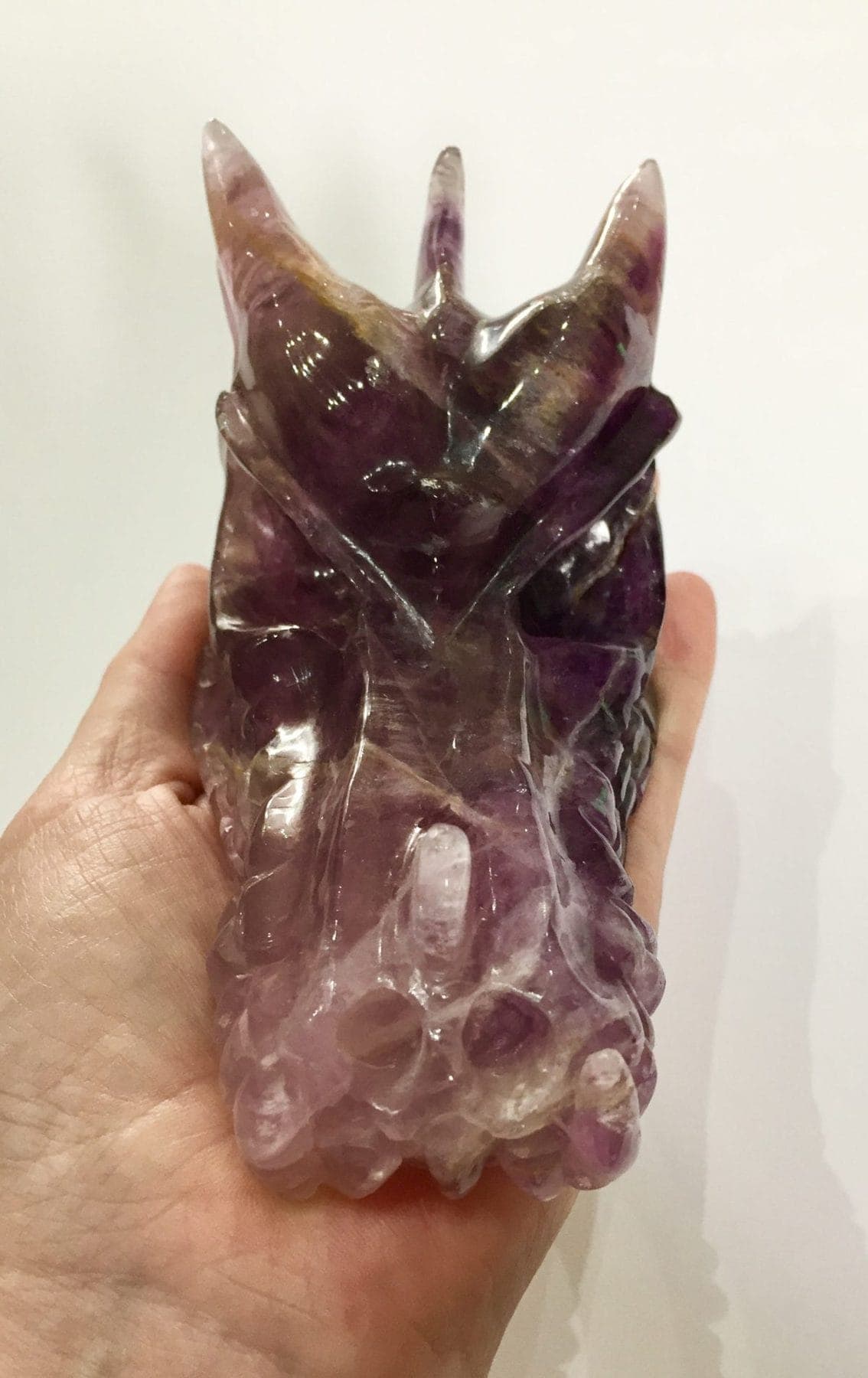 Purple Fluorite Dragon Skull