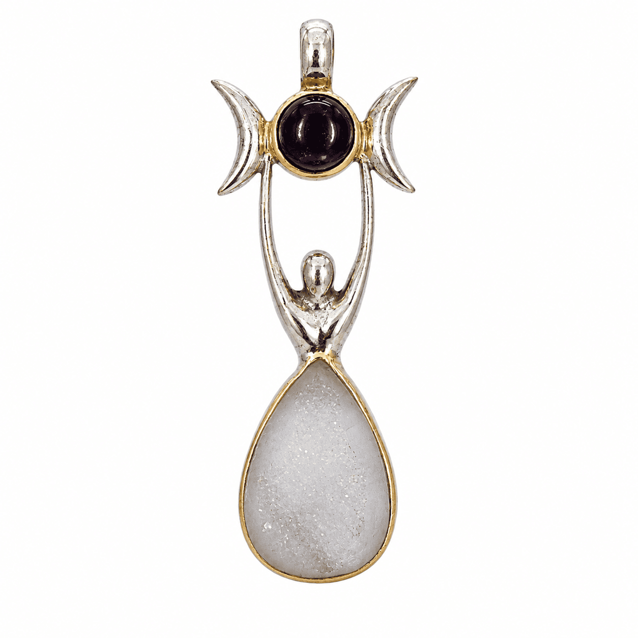 Druzy Quartz & Amethyst Goddess Pendant 1 Elegant Druzy Quartz & Amethyst Goddess Pendant