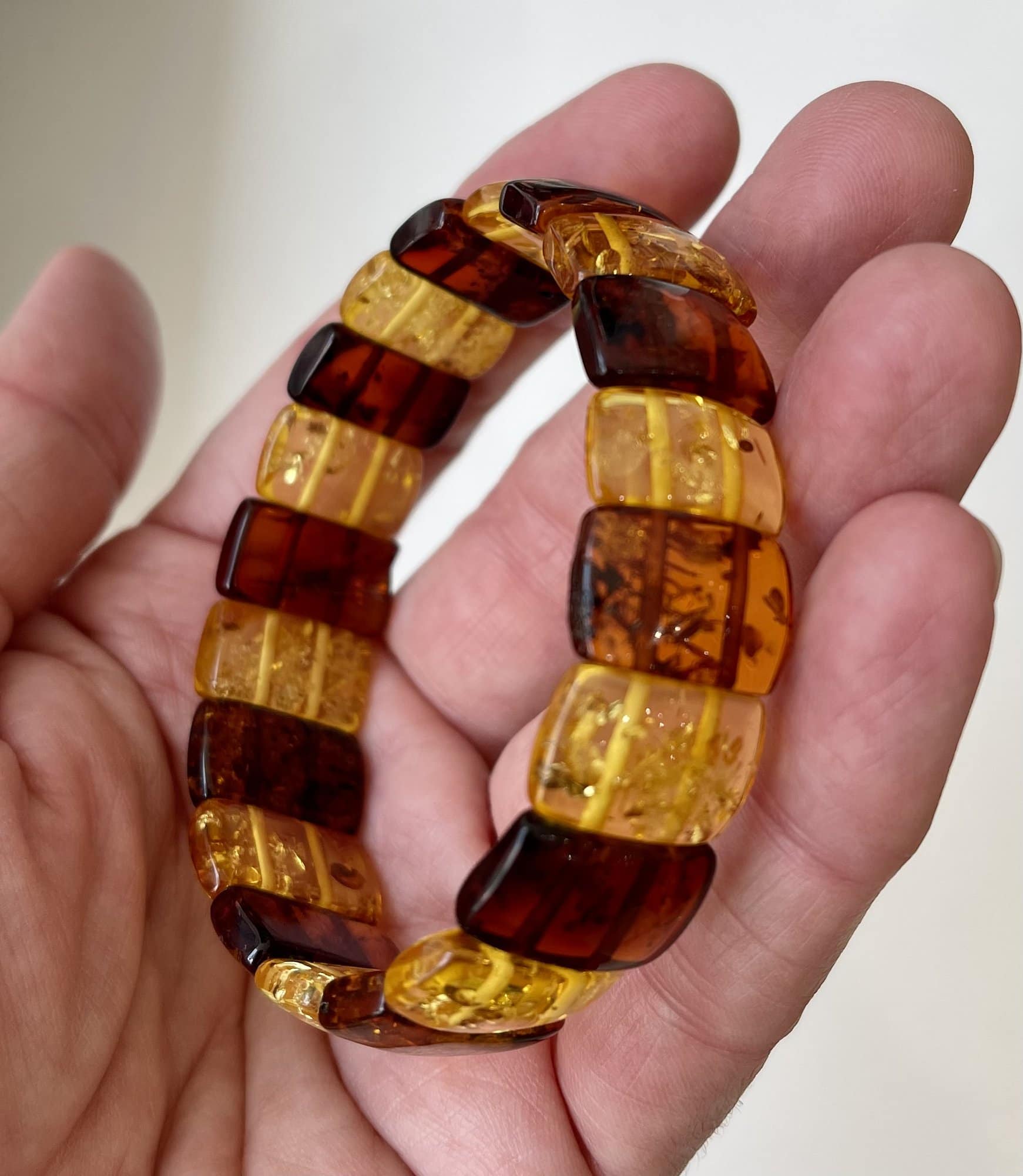 Bracelet Genuine Amber Unisex Polished Baltic Sea Amber