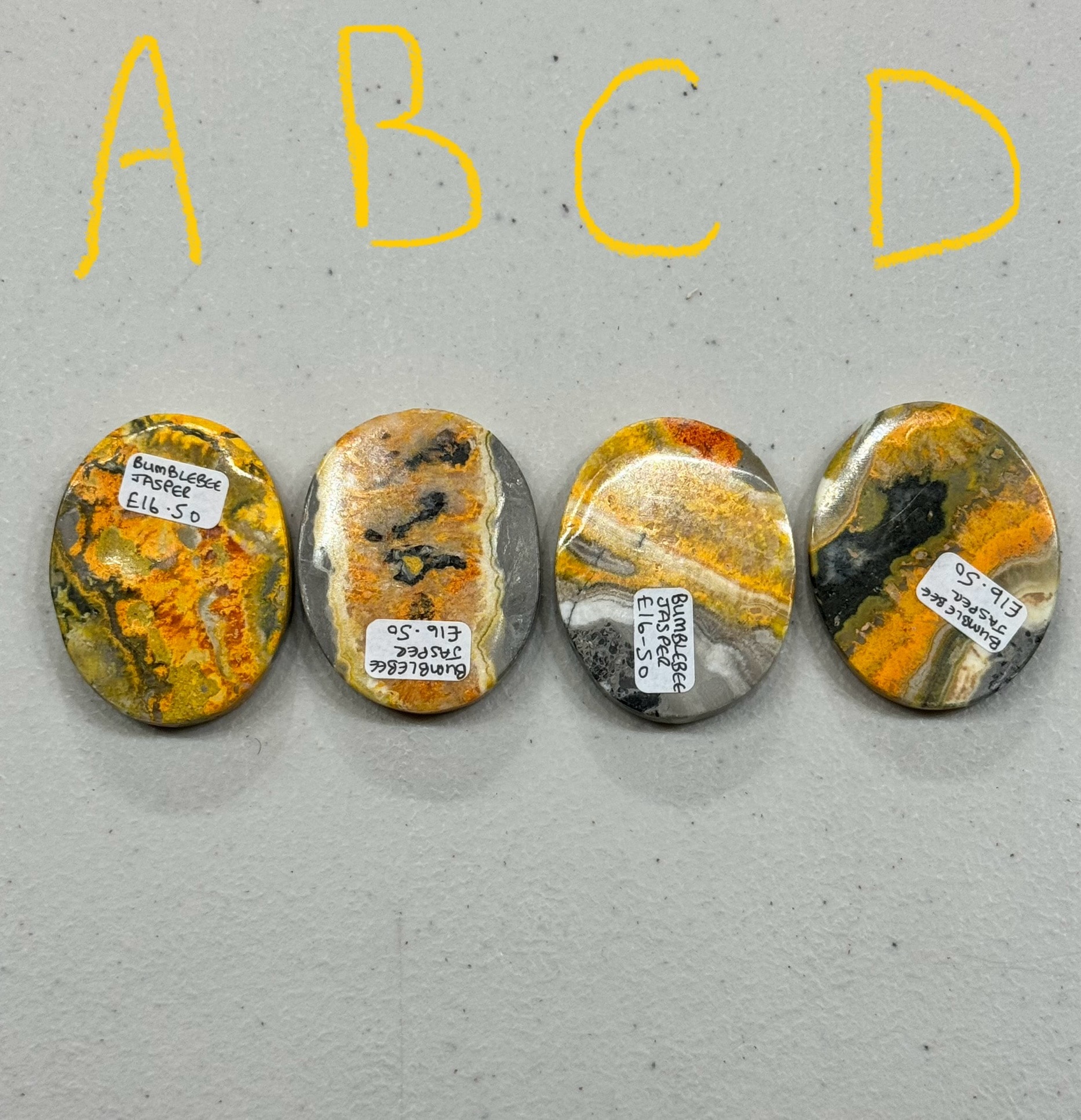 Bumblebee Jasper Oval Palmstone 3 Bumblebee Jasper Oval Palmstone - Image 3
