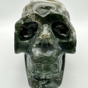 Moss Agate Druzy Crystal Skull