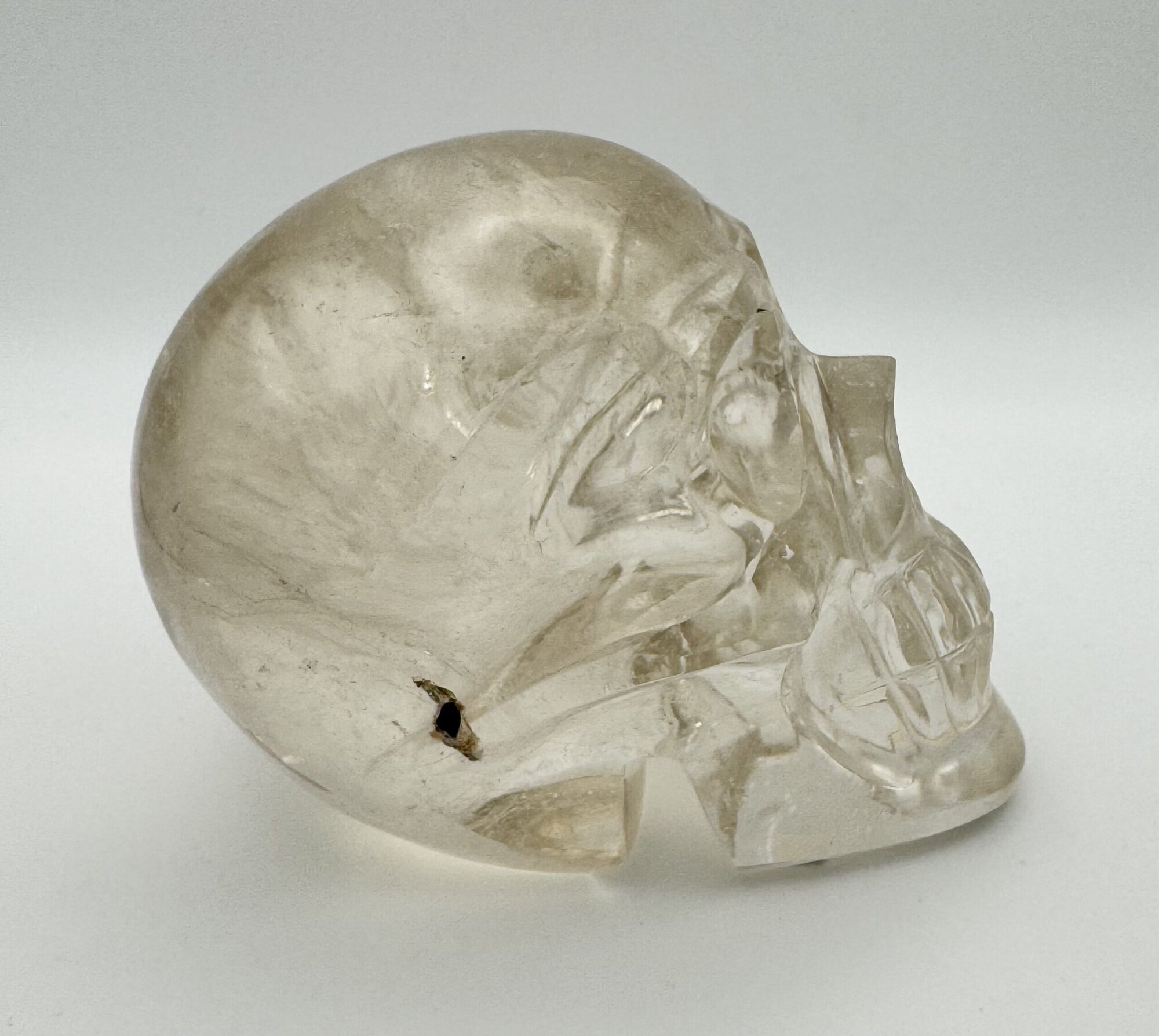 Quartz Crystal Skull with Tourmaline 3 Quartz Crystal Skull with Tourmaline - Image 3