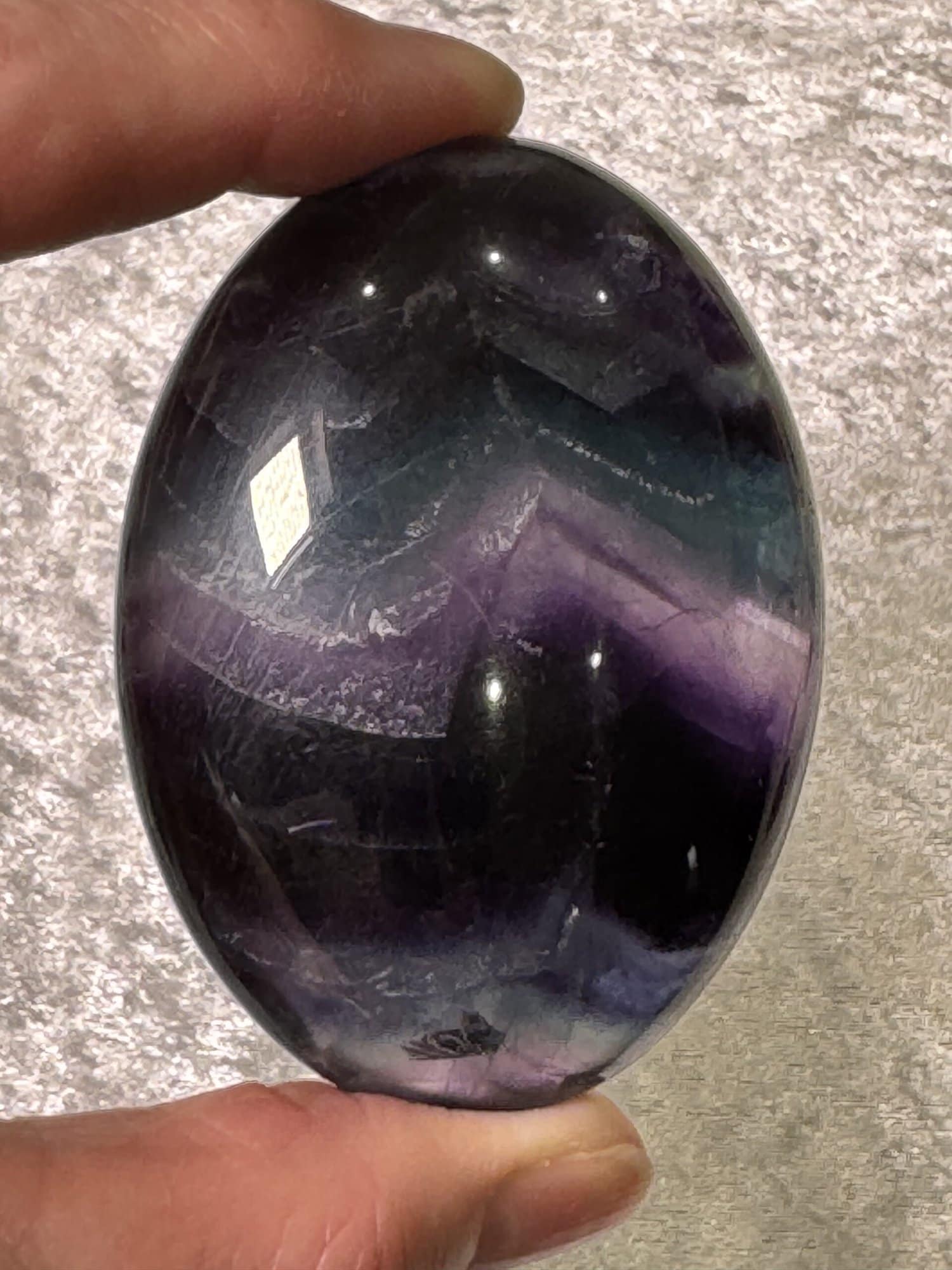 Fluorite Palm Stone 2 Fluorite Palm stone
