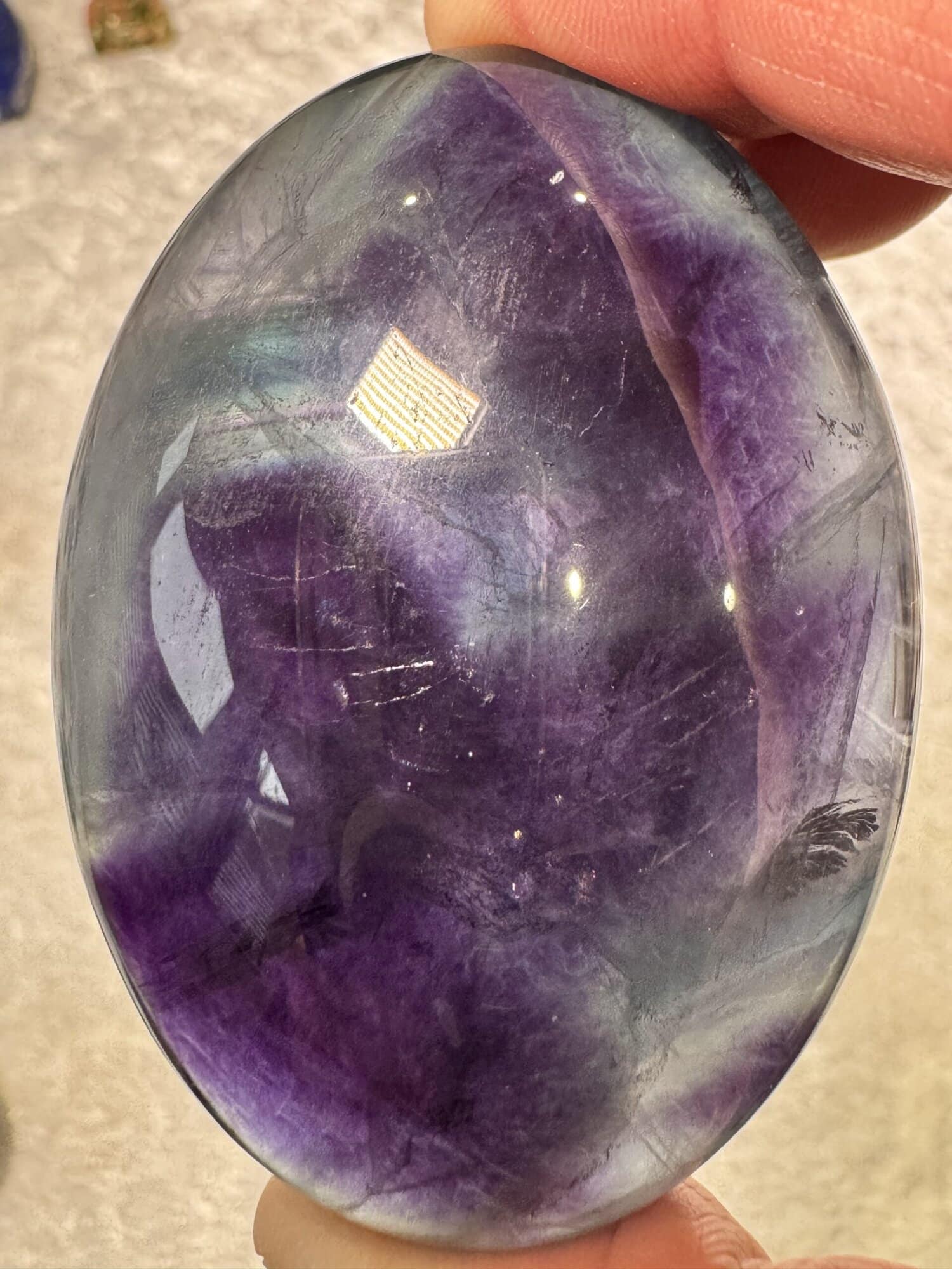 Fluorite Palm Stone 1 Fluorite Palm Stone