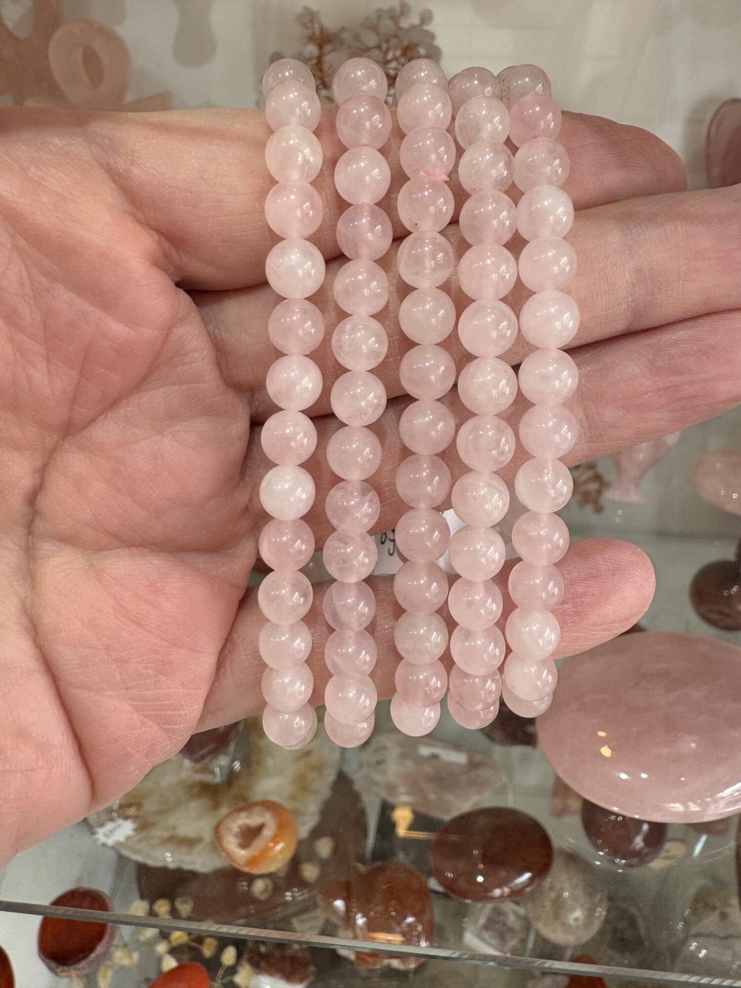 Rose Quartz Bracelet – 6mm Beads 2 Rose Quartz Bracelet 6mm beads