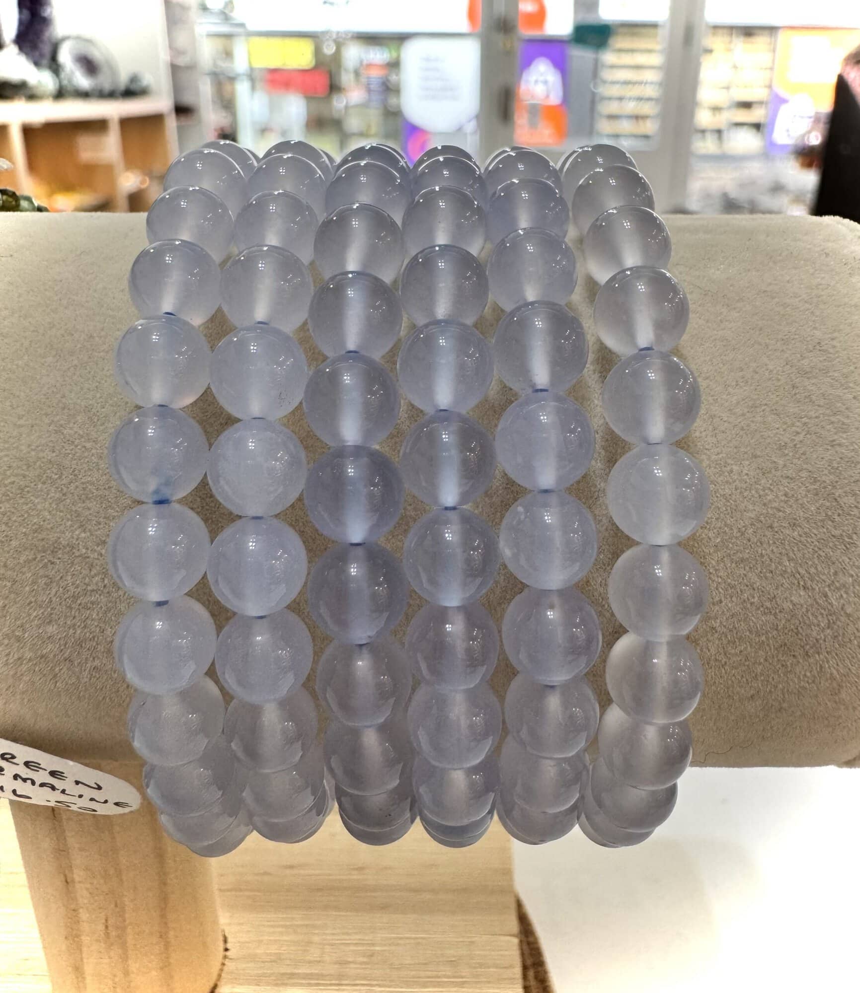 Blue Chalcedony Bracelet – 6mm Beads 2 Blue Chalcedony Bracelet with 6mm beads