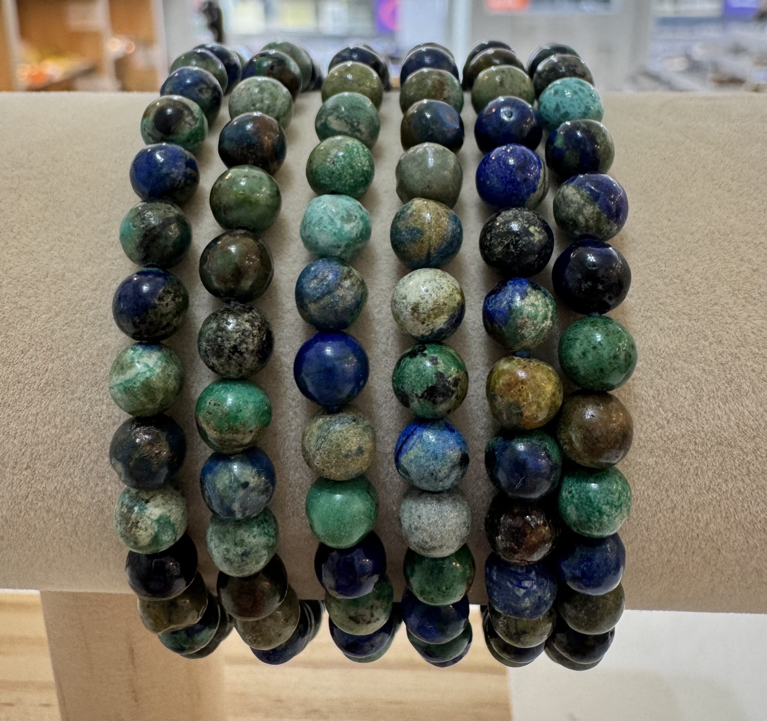 Azurite & Chrysocolla Bracelet – 5.5mm Beads