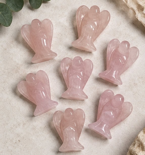 Rose Quartz Mini Angel – 1 Inch 1 Rose Quartz Mini Angel 1