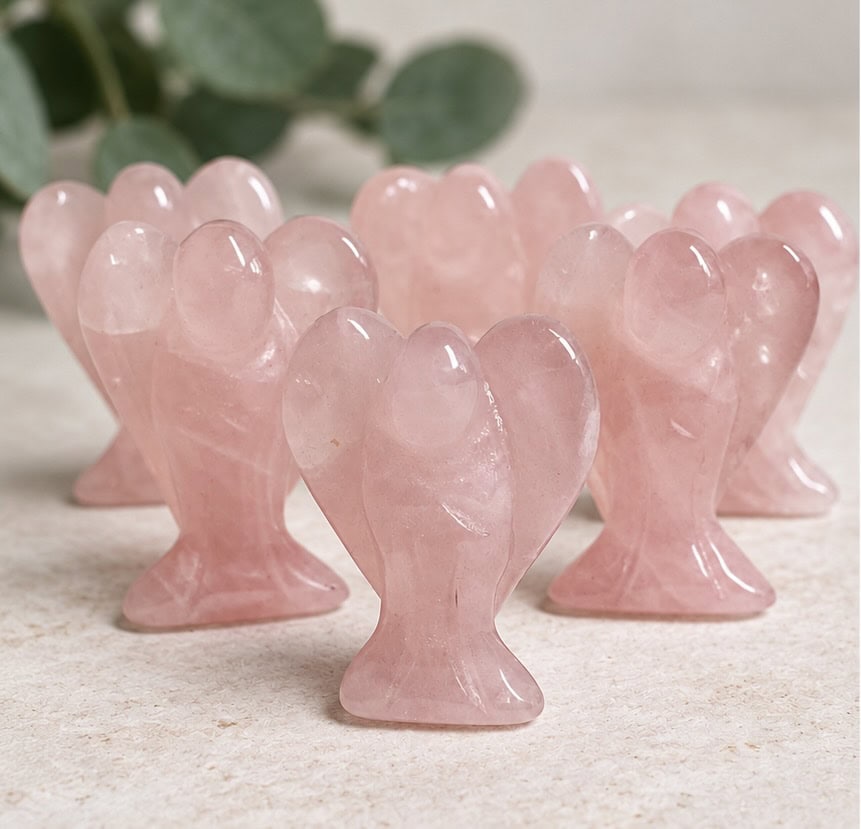 Rose Quartz Mini Angel – 1 Inch 2 Rose Quartz Mini Angel 2